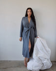 LIMITED EDITION Charcoal Grey Long Belted Robe
