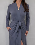 LIMITED EDITION Charcoal Grey Long Belted Robe