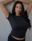 True Black Sculpt round neck t-shirt