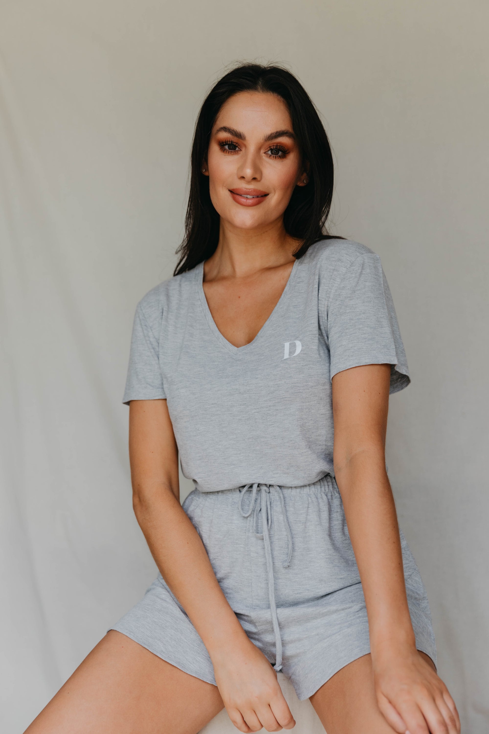 Pebble Grey V-neck t-shirt