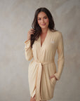 LIMITED EDITION Butter Yellow Short Belted Robe