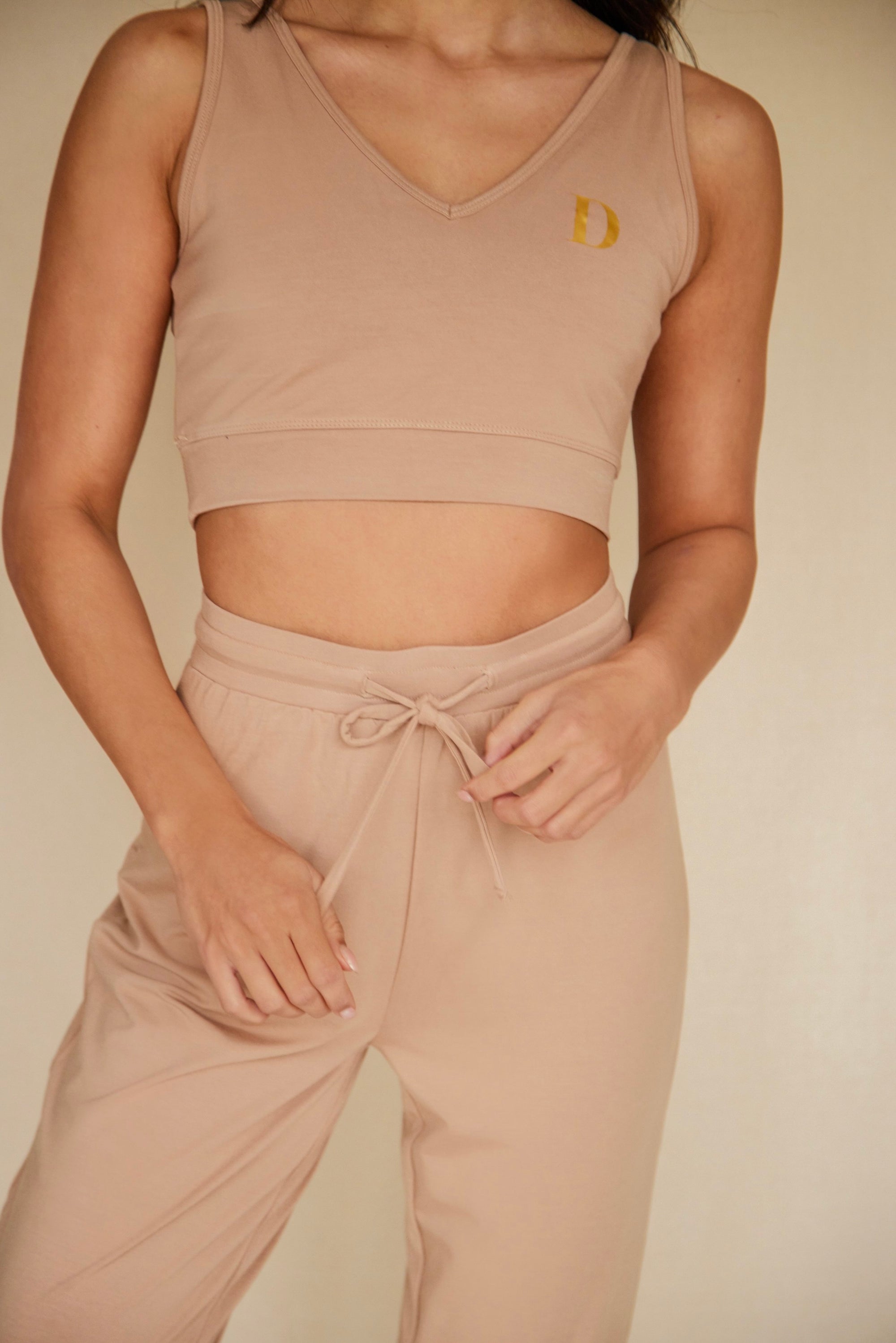 Spiced Chai cuffed drawstring trousers