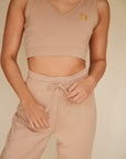Spiced Chai cuffed drawstring trousers