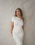 Soft Ivory Sculpt round neck t-shirt