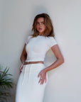 Soft Ivory Sculpt round neck t-shirt