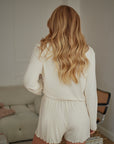 Soft Ivory Bamboo Rib Shirt Style Top