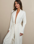 Soft Ivory Long Belted Robe