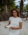 Soft Ivory Sculpt round neck t-shirt