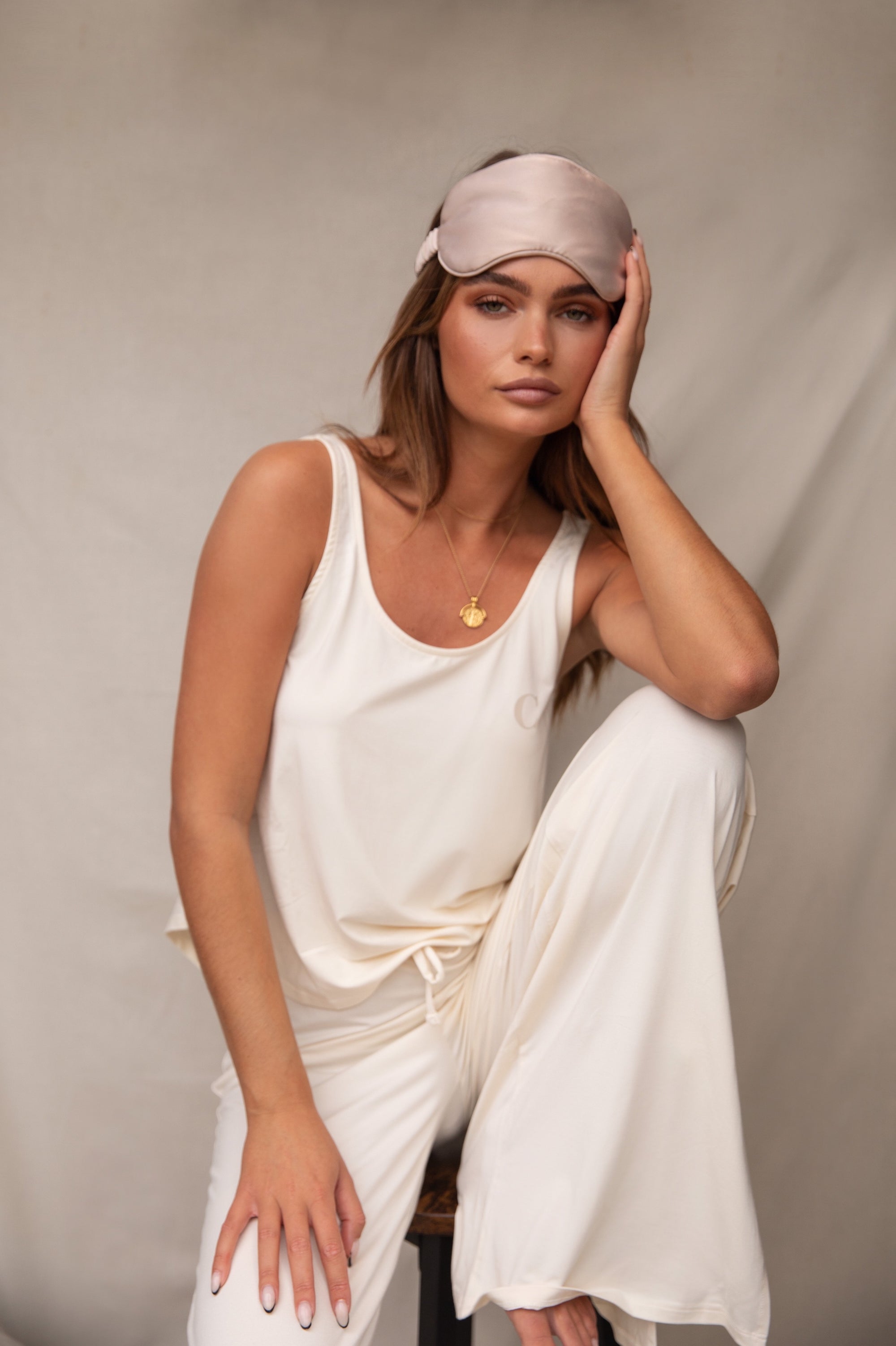 Soft Ivory scoop-neck vest