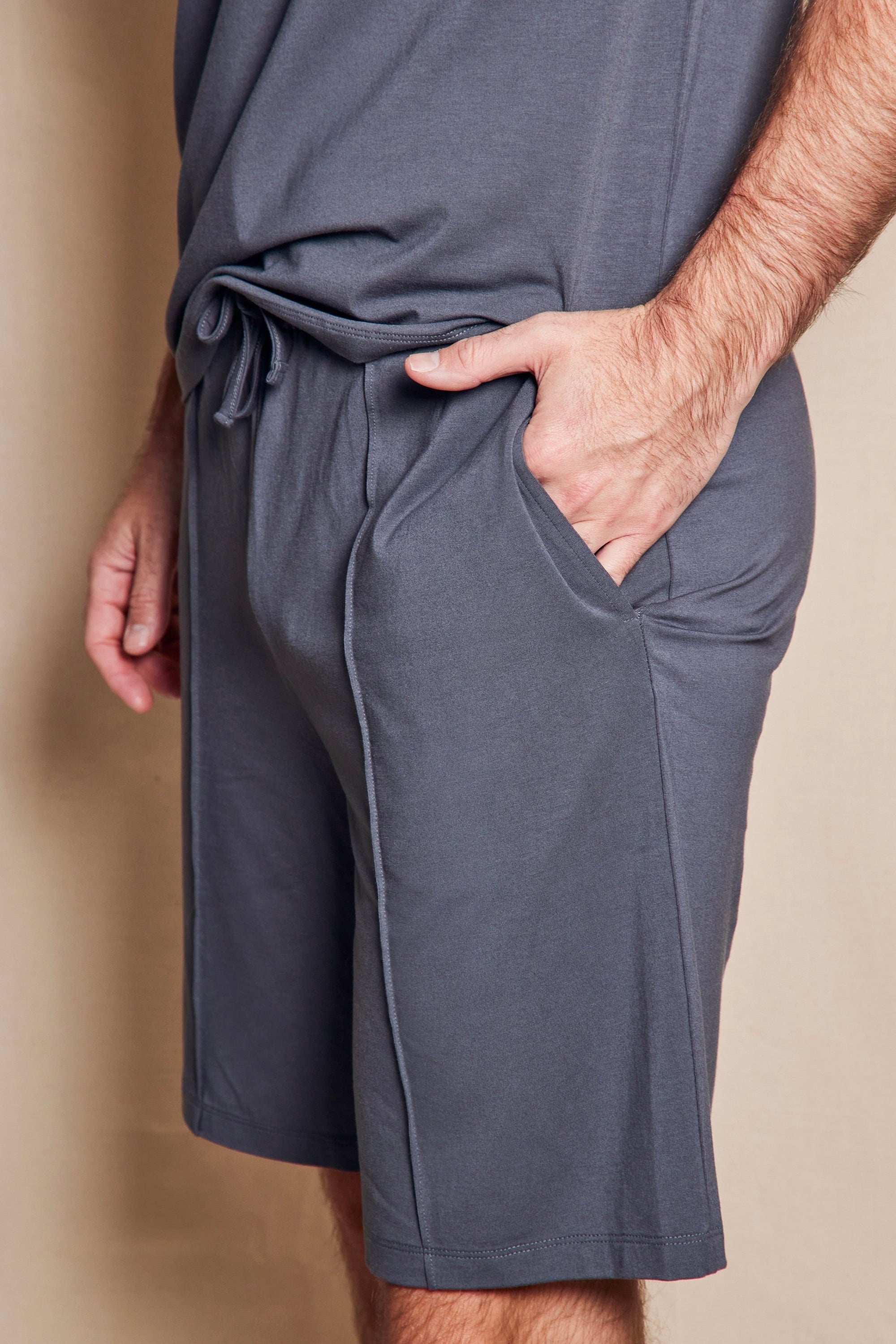 SD MAN Charcoal Grey t-shirt and short bamboo set