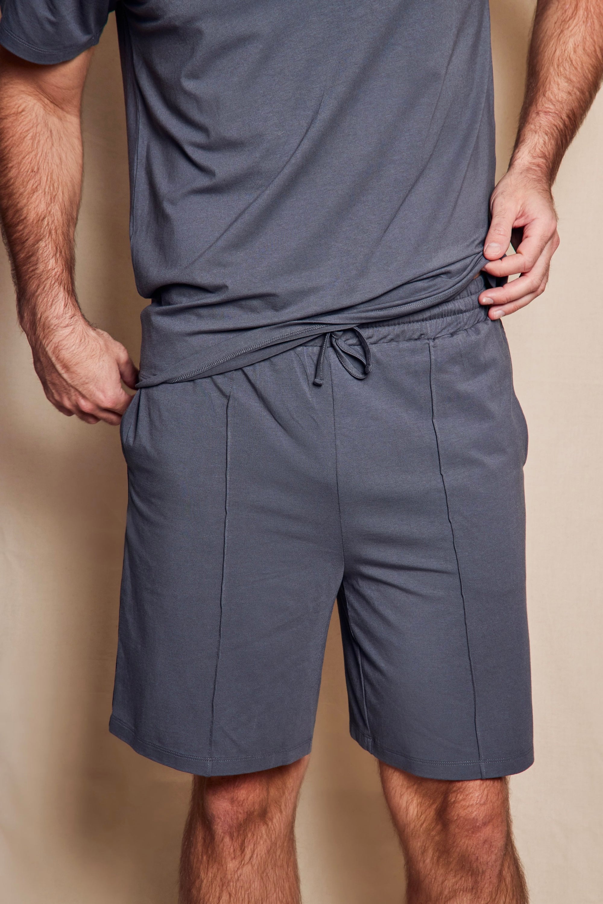 SD MAN Charcoal Grey t-shirt and short bamboo set
