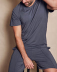 SD MAN Charcoal Grey t-shirt and short bamboo set