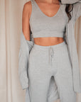 Pebble Grey cuffed drawstring trousers