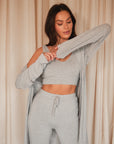 Pebble Grey Reversible crop top