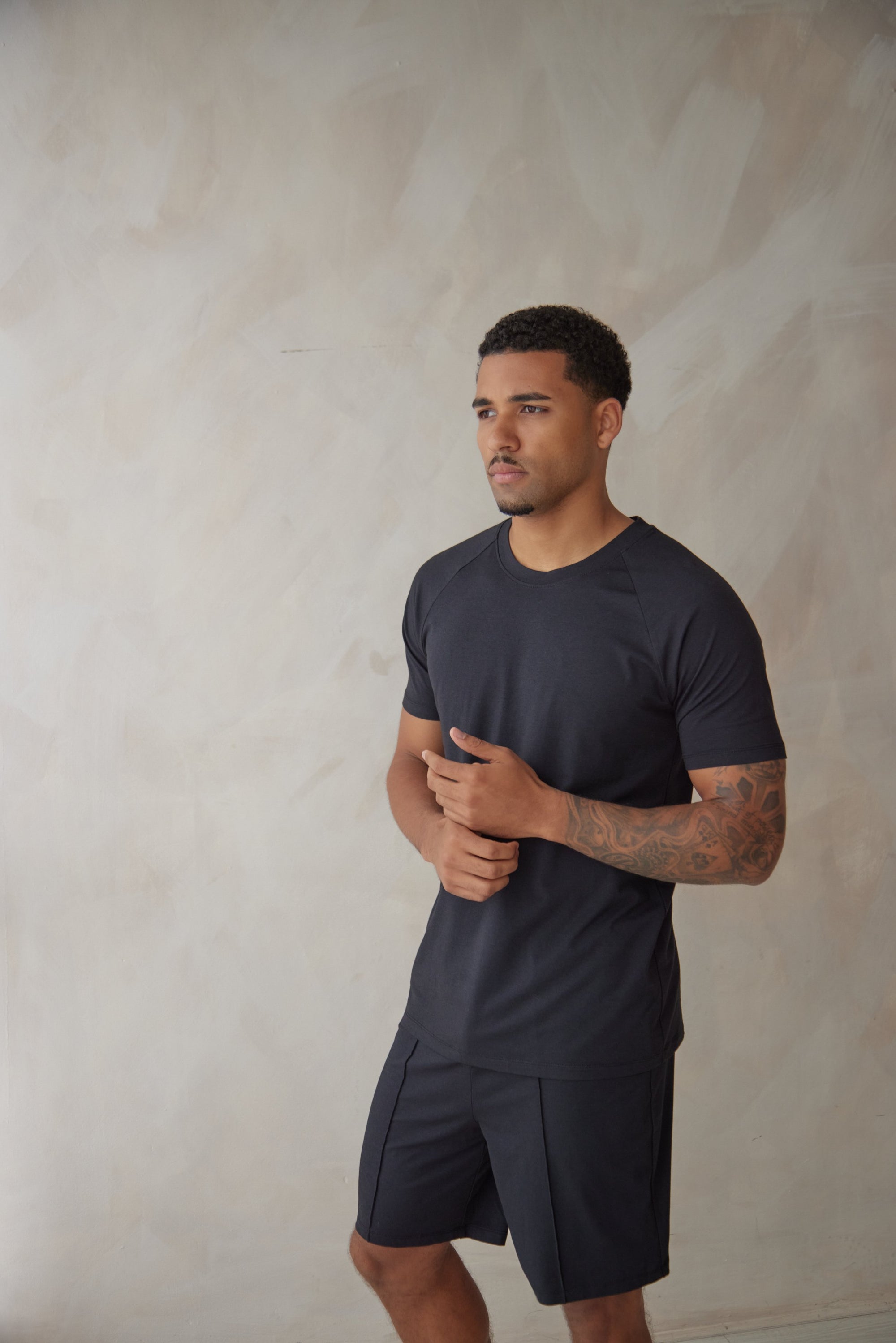 SD MAN True Black t-shirt and short bamboo set