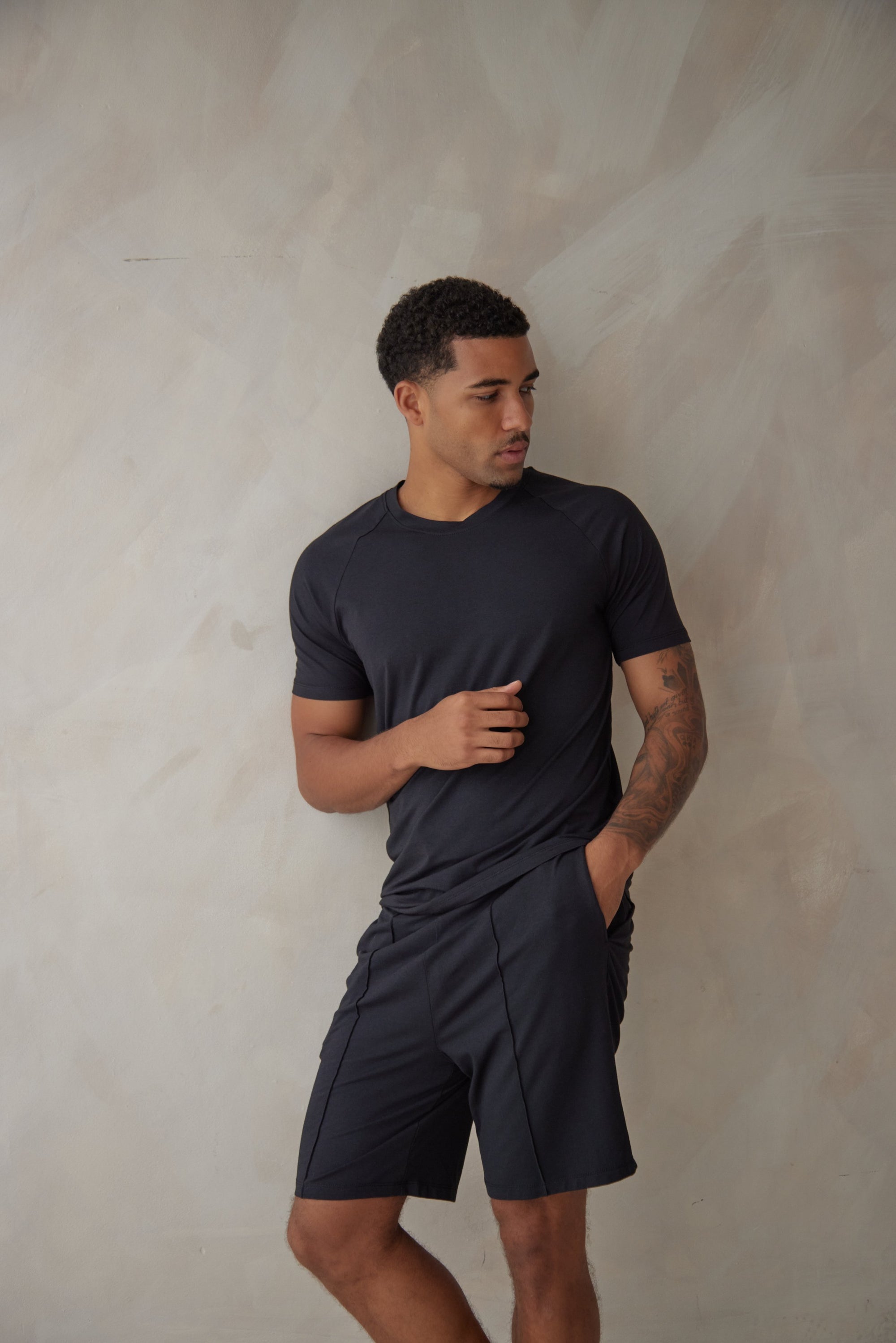 SD MAN True Black t-shirt and short bamboo set