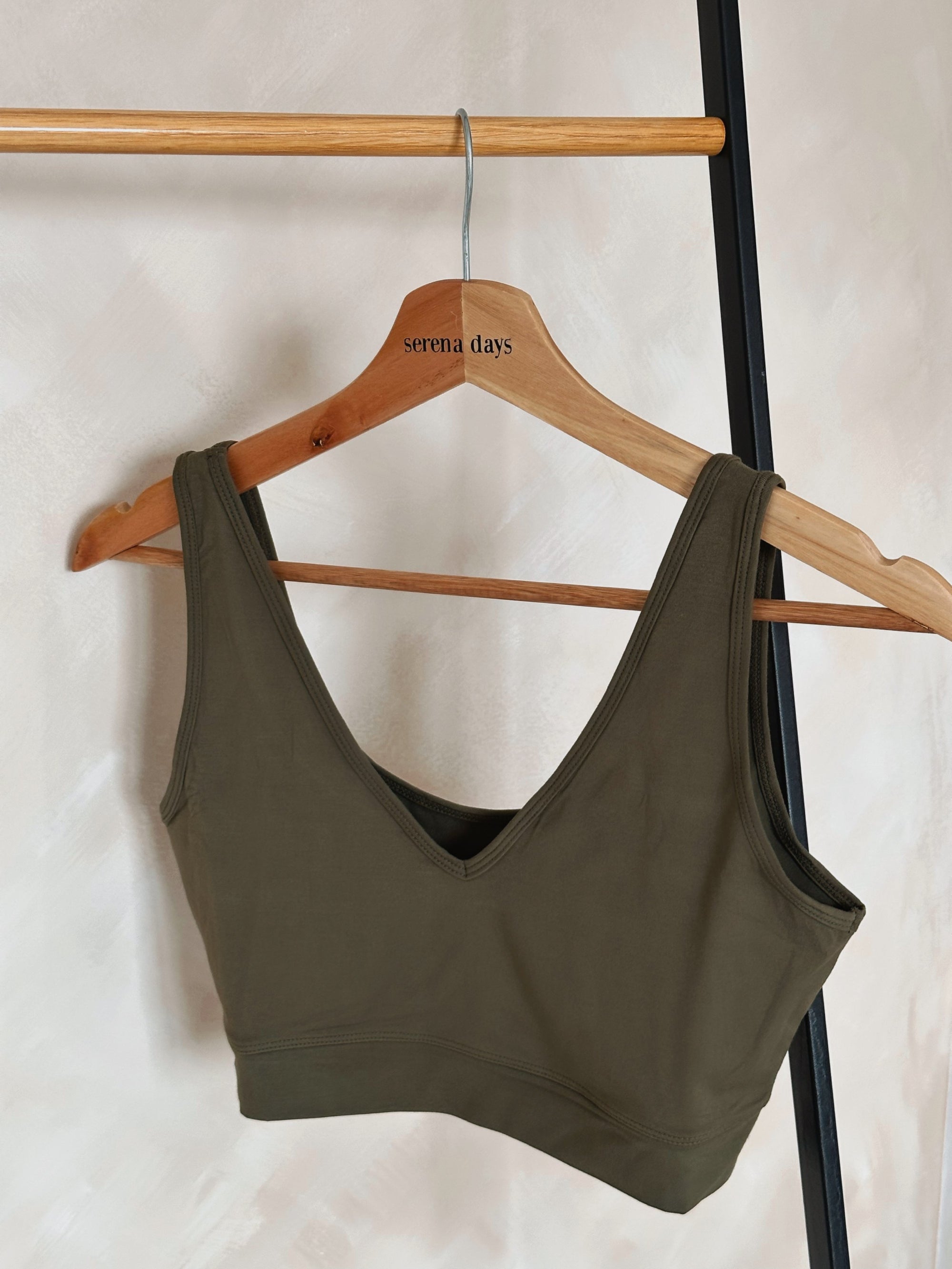 LIMITED EDITION Olive Green Reversible crop top