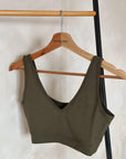 LIMITED EDITION Olive Green Reversible crop top
