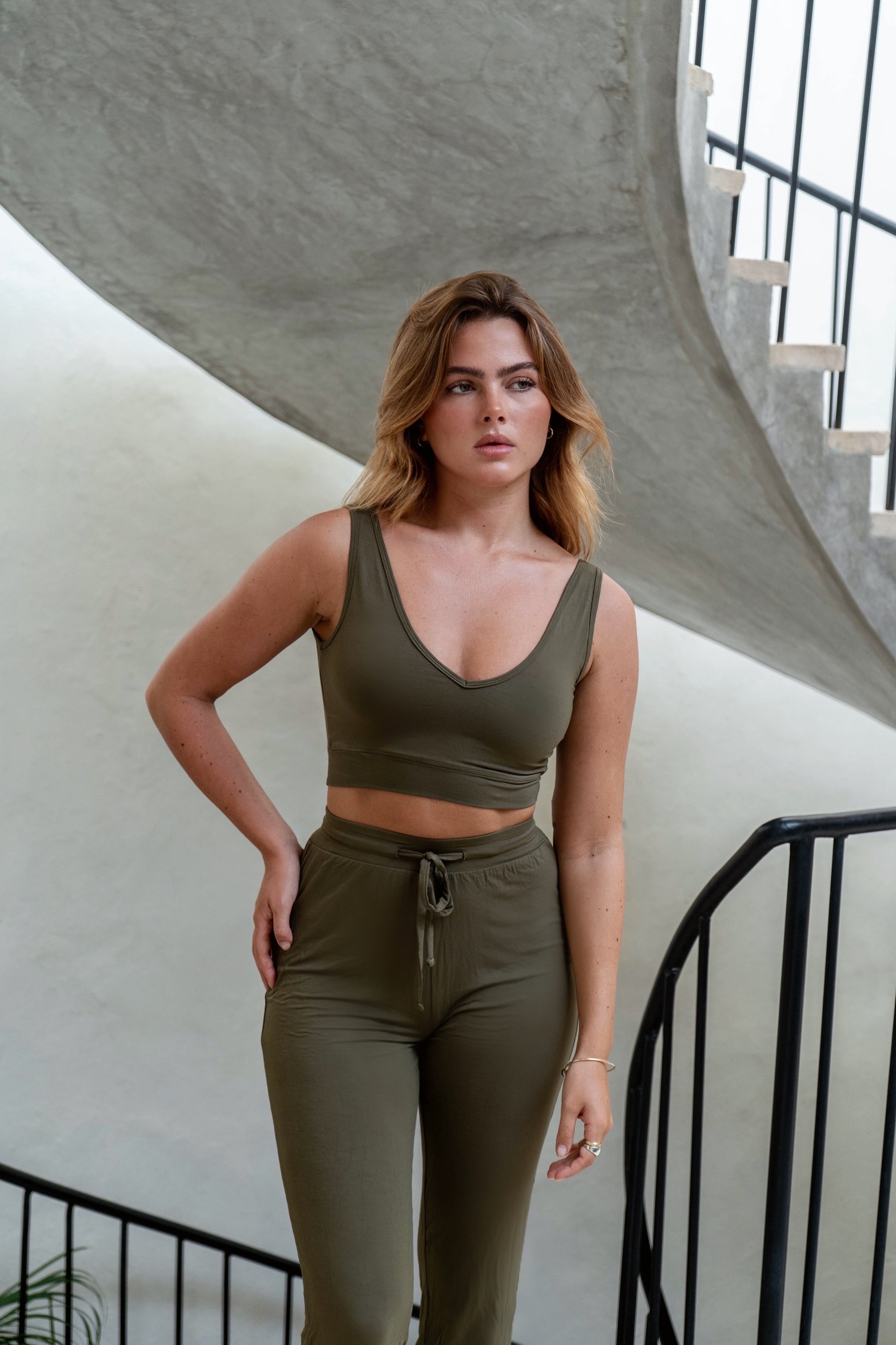 LIMITED EDITION Olive Green cuffed drawstring trousers