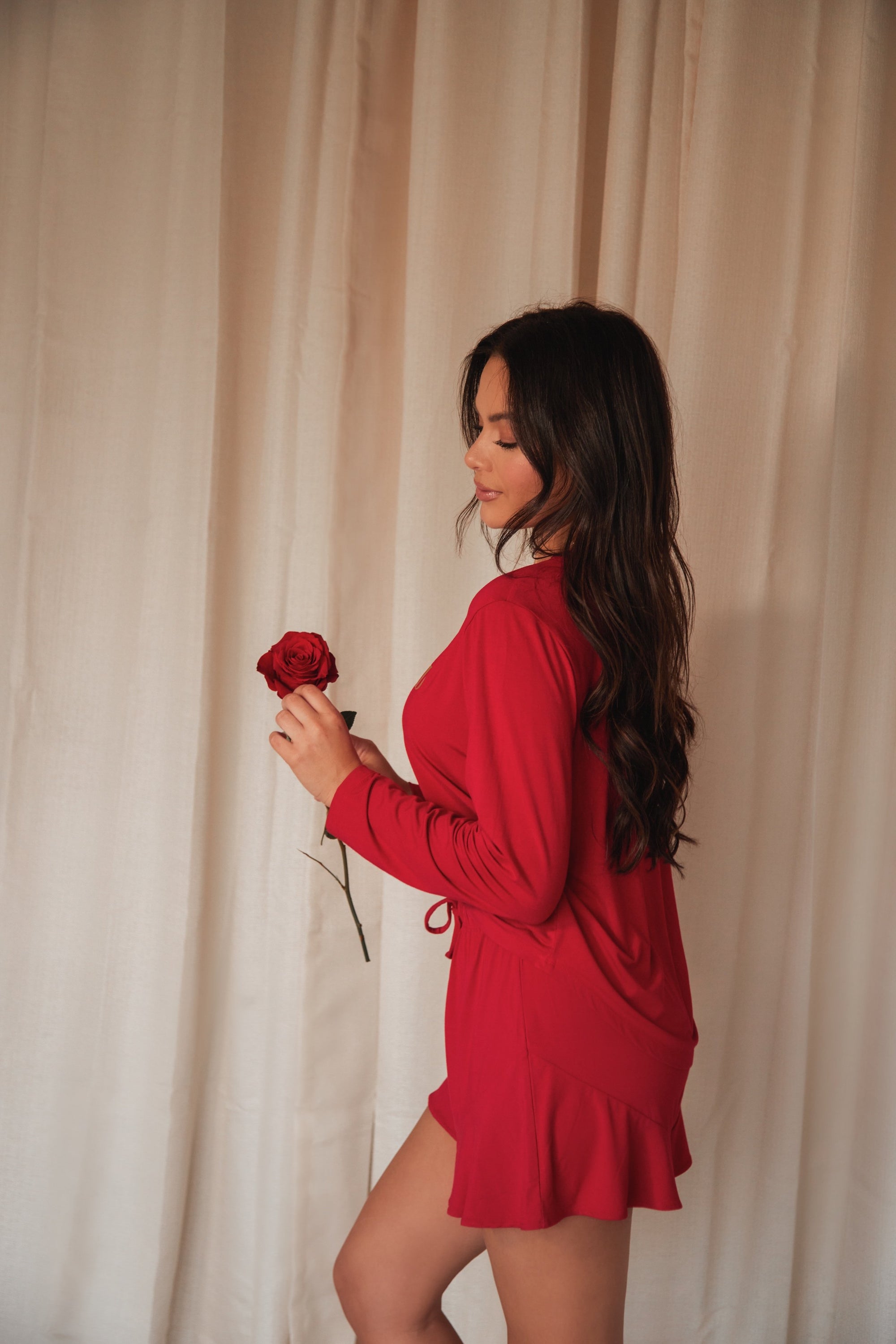 LIMITED EDITION Royal Ruby long sleeve t-shirt and ruffle shorts set