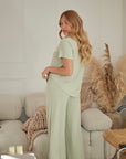 LIMITED EDITION Pistachio Cream drawstring wide-leg trousers