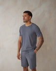 SD MAN Charcoal Grey t-shirt and short bamboo set