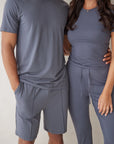 SD MAN Charcoal Grey t-shirt and short bamboo set