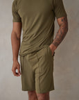 SD MAN Olive Green t-shirt and short bamboo set
