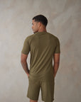 SD MAN Olive Green t-shirt and short bamboo set