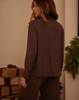 Espresso Brown Bow shirt style top