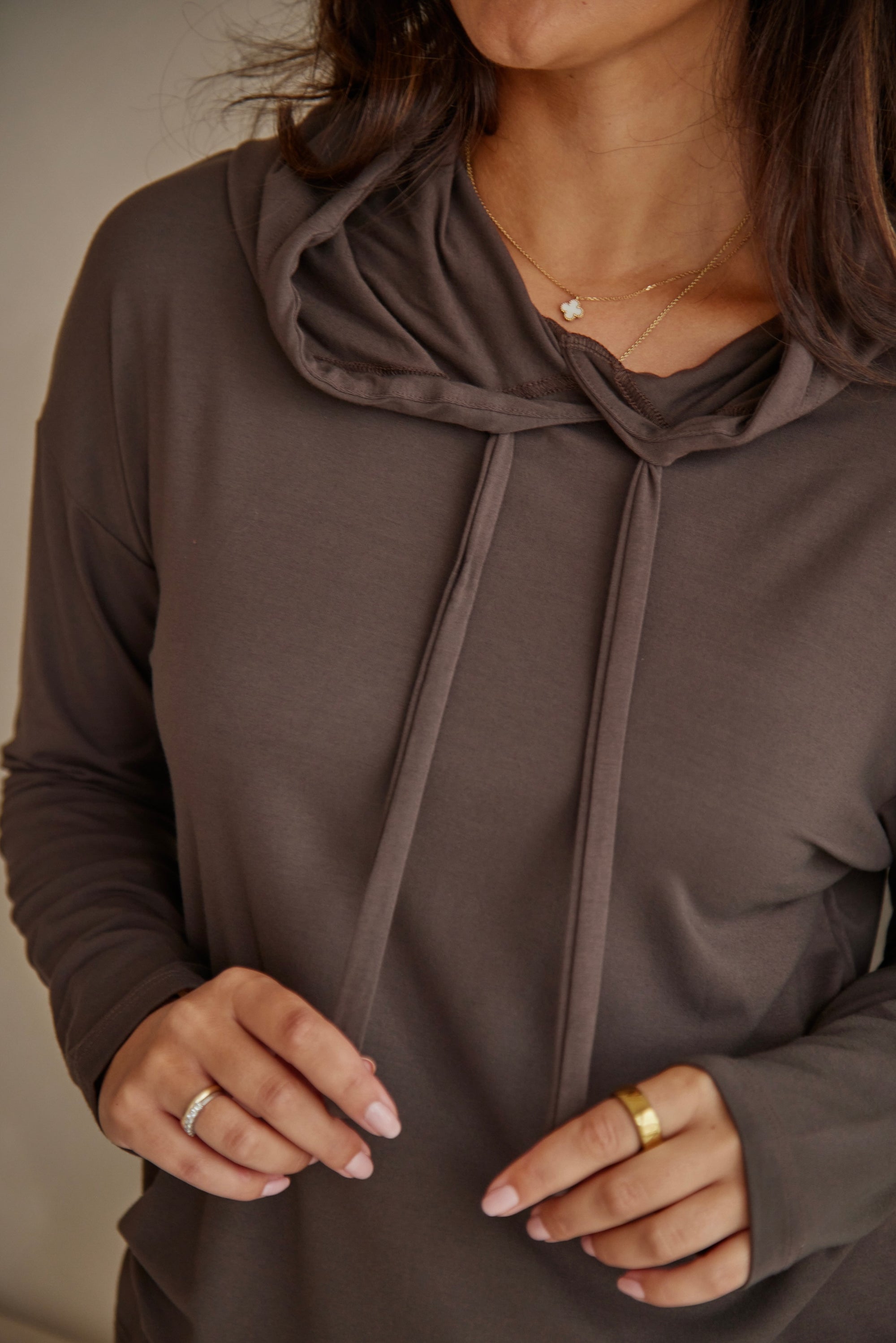Espresso Brown Luxe Hoodie