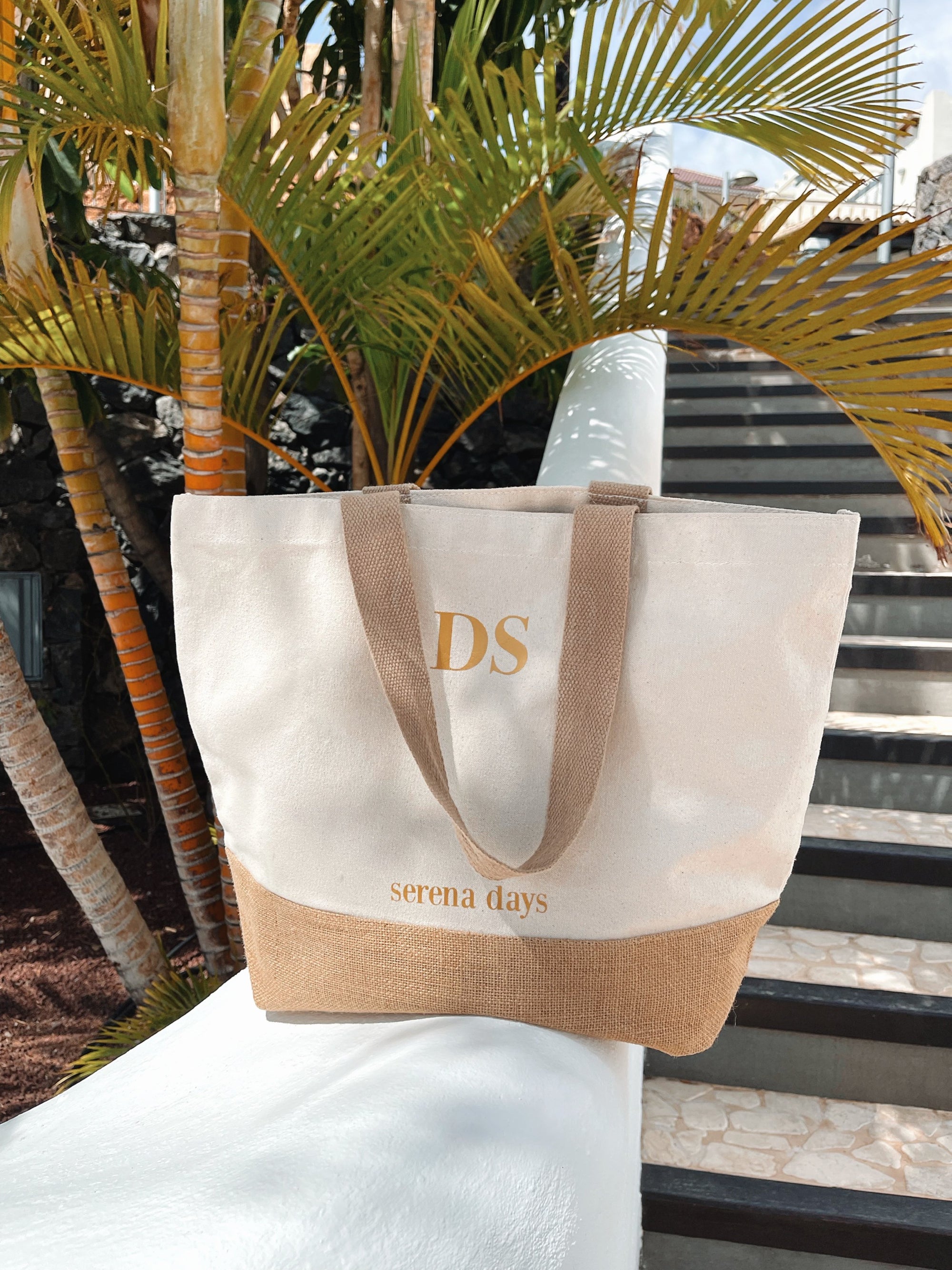Serena Days monogram canvas tote bag