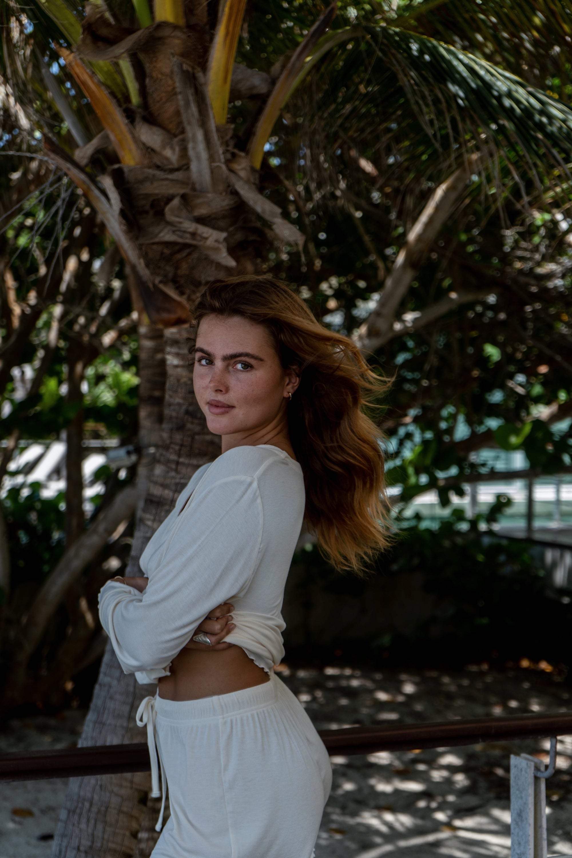 Soft Ivory Bamboo Rib Shirt Style Top