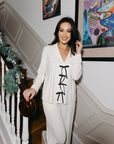 Soft Ivory Bow Long Sleeve shirt style