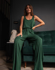 LIMITED EDITION Deep Forest drawstring wide-leg trousers