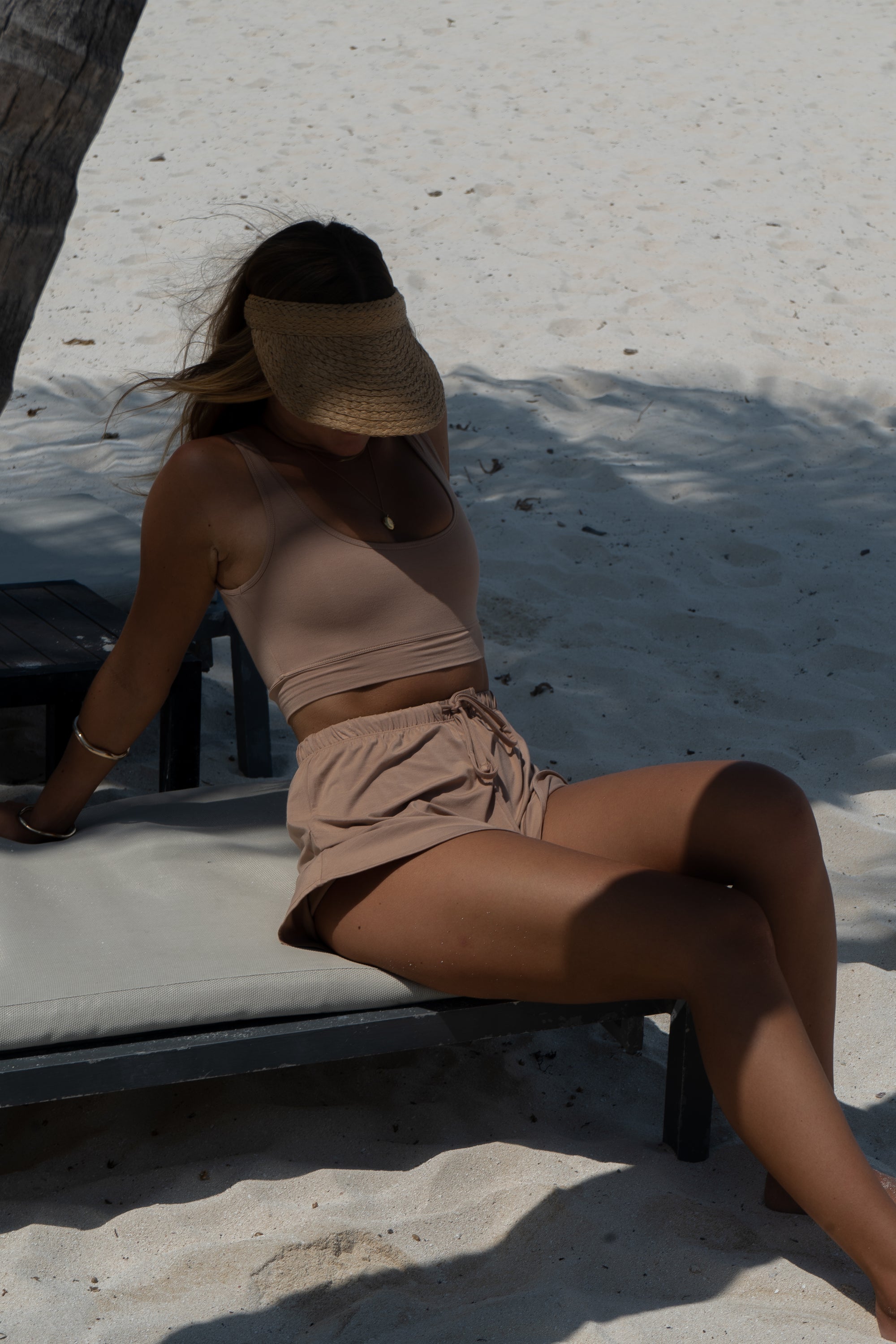 Spiced Chai ruffle drawstring shorts