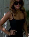 True Black Bamboo Rib Maxi Lounge Dress