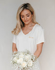 Bridal PJ V-Neck Soft Ivory T-Shirt