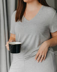 Pebble Grey V-neck t-shirt