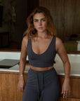 LIMITED EDITION Charcoal Grey Reversible crop top