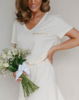 Bridal PJ V-Neck Soft Ivory T-Shirt