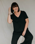 True Black V-neck t-shirt