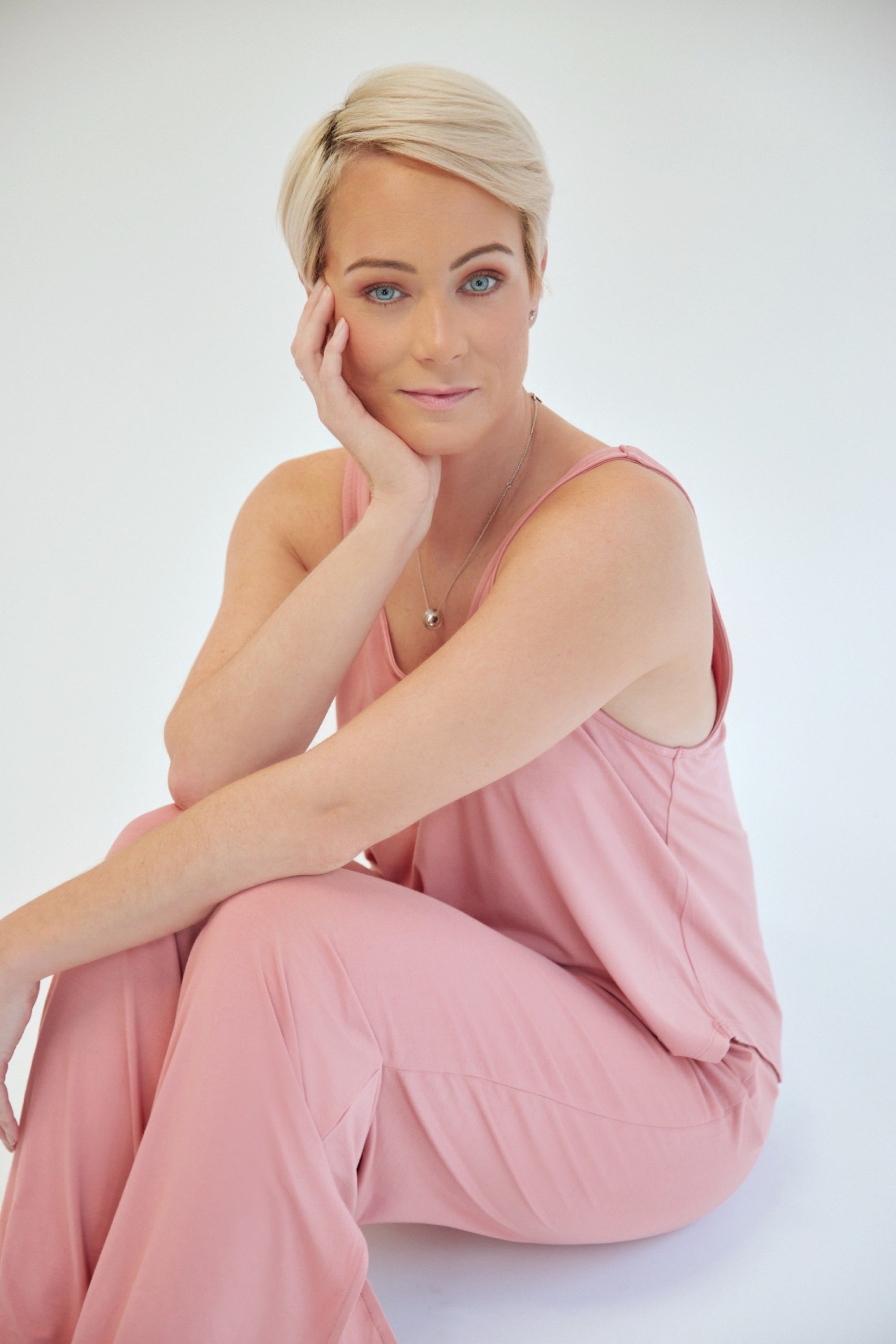 Blushed Rose wide-leg trousers