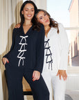 True Black Bow Long Sleeve shirt style