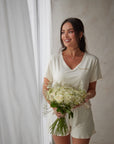 Bridal PJ V-Neck Soft Ivory T-Shirt