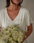 Bridal PJ V-Neck Soft Ivory T-Shirt