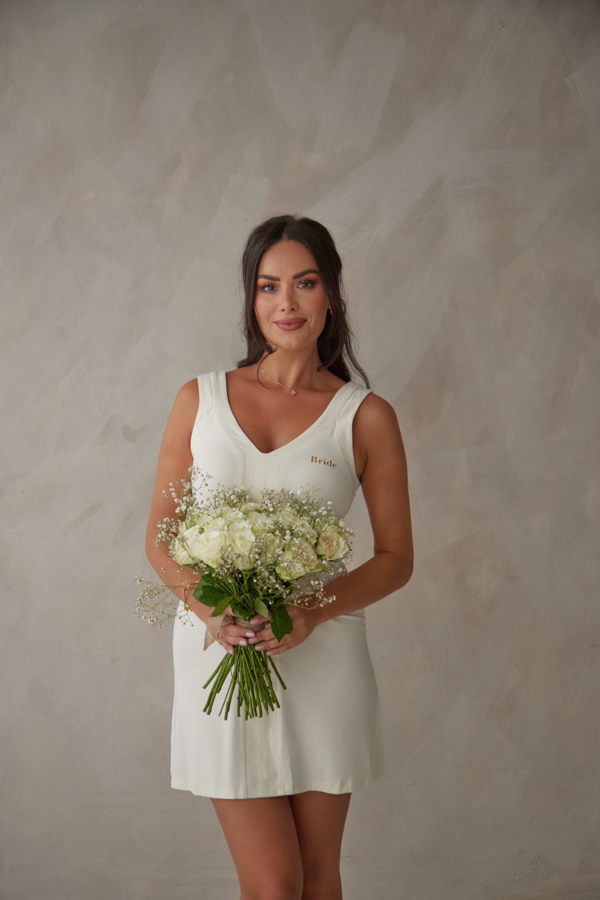 ivory night dress Ivory Satin Bridal Slip Dress Minimalist Midi Dress for Bride M / Ivory