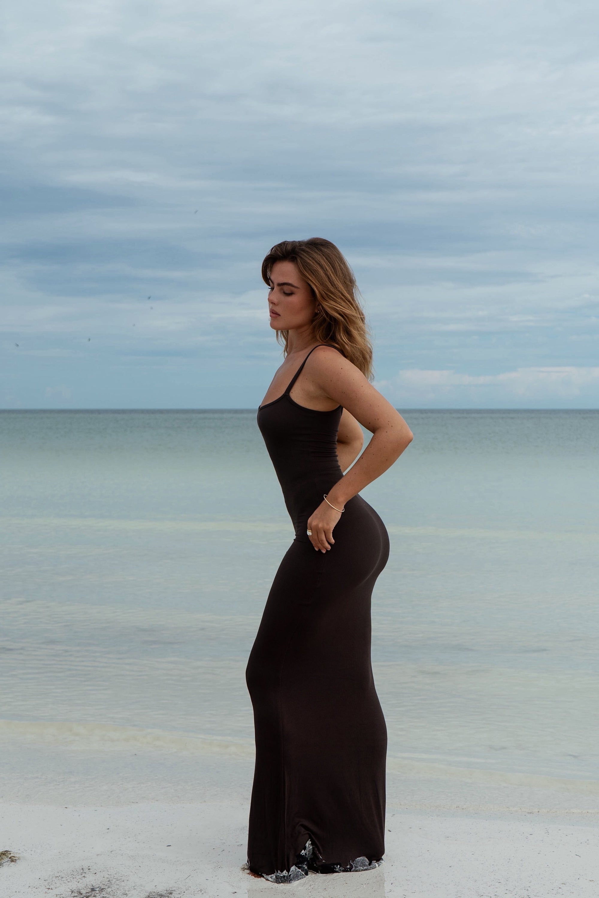 maxi lounge dress Espresso Brown Bamboo Rib Maxi Lounge Dress – Serena Days