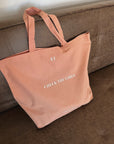 Serena Days monogram blushed rose cotton tote bag - Breast Cancer Awareness