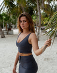 LIMITED EDITION Charcoal Grey Reversible crop top